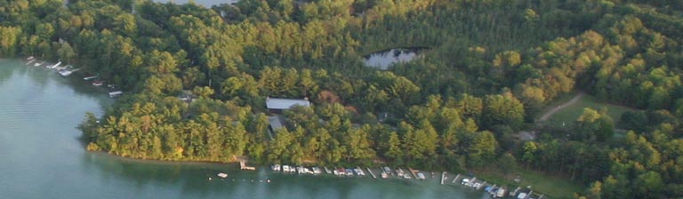 Aerial photo of Camp Cleghorn and Lost Lake Wilderness area