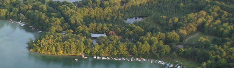 Aerial photo of Camp Cleghorn and Lost Lake Wilderness area